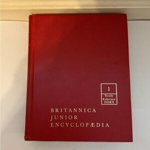 Vintage Britannica Jr. Encyclopaedia Red  1 Ready Reference Index Hardcover Book